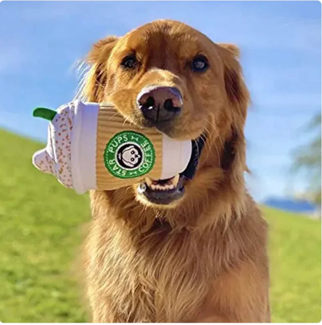 Coffee Plush Dog Toy