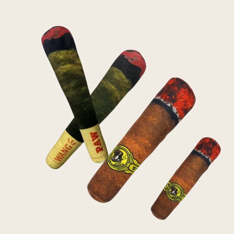 Cigar Plush Squeaky Dog Toy