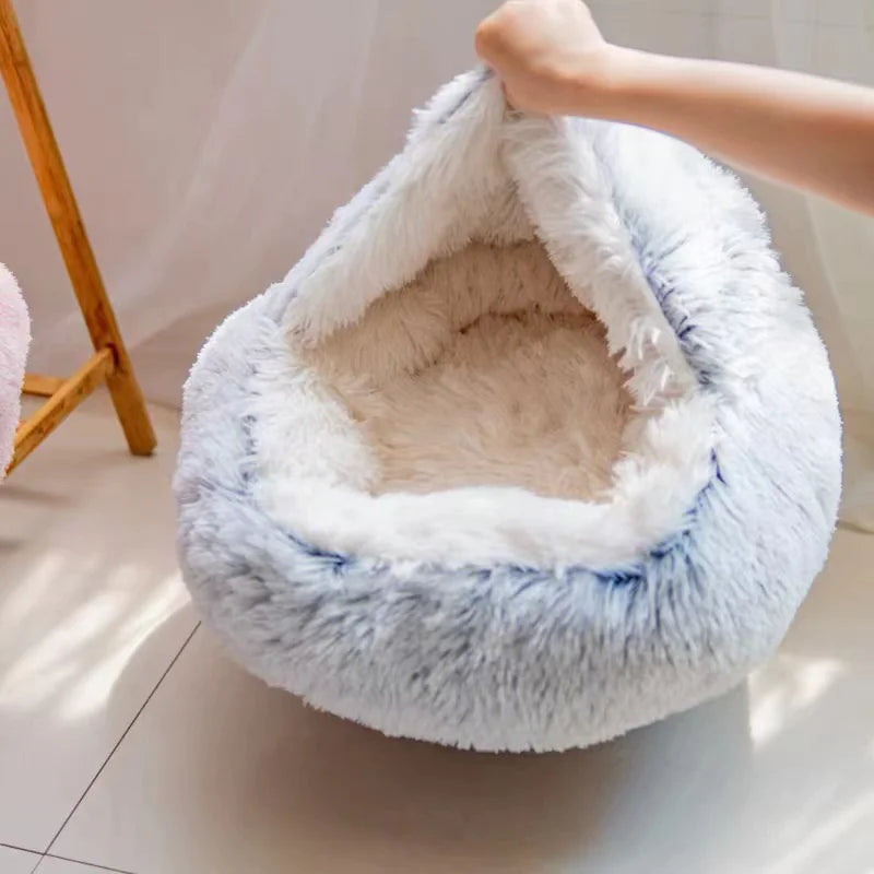 Semi-Closed Pet Bed for Cats and Small Dogs