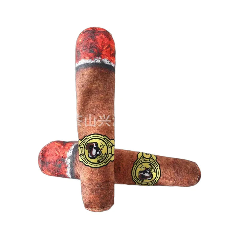 Cigar Plush Squeaky Dog Toy